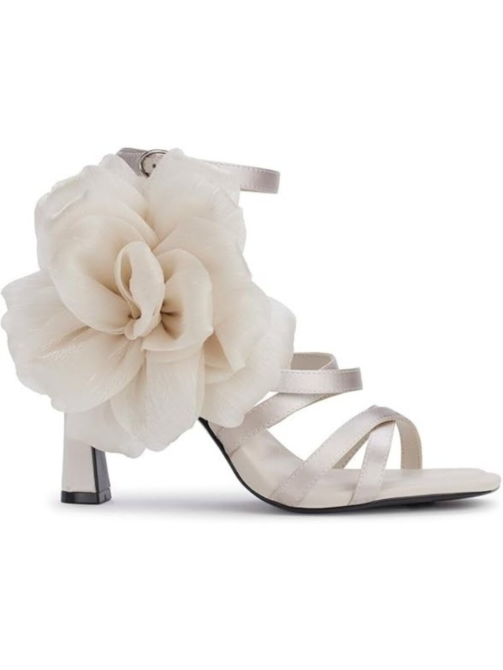 KARL LAGERFELD Women's Caela Strappy Dress Heel With Flower Detail Size: 10 NIB